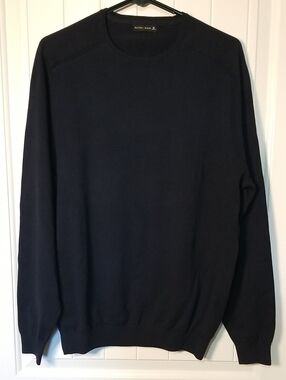 Men's Navy Crewneck Sweater 100% Cotton By ALTAIREGA Size M Excellent condition
